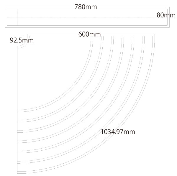 サーキュラースカートⅡ(全円形スカート720度) 製図 詳細サイズ
