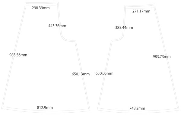キュロットスカート 無料型紙 製図 詳細サイズ