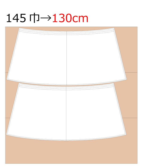 簡単ゴムギャザースカート 型紙 必要生地m数