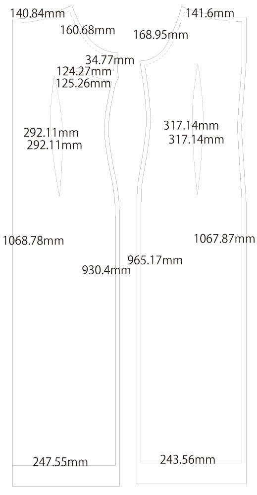ジャンパースカート 肩紐ワンピース 無料型紙 製図 詳細サイズ