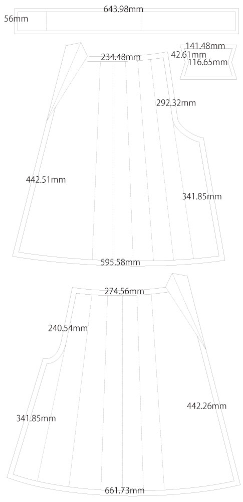 袴 馬乗袴 はかま 無料型紙 製図 詳細サイズ