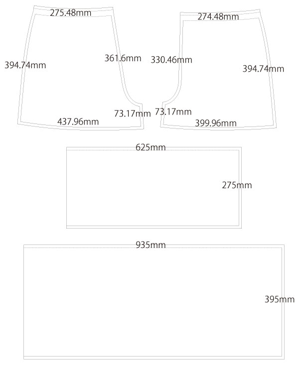 ティアードパンツ 簡単ゴムパンツ 無料型紙 製図 詳細サイズ