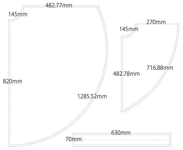 トレーンスカート トレインスカート 波型 無料型紙 製図 詳細サイズ