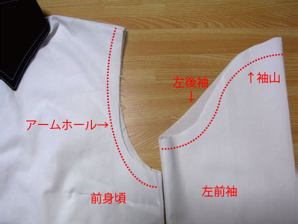 袖の付け方　アームホールの処理　衣装の作り方
