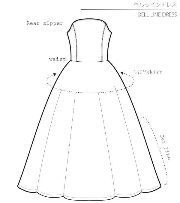 ベルラインドレス　コスプレ衣装　型紙　作り方　ウェディングドレス　白雪姫　スノードレス　ベルラインドレス