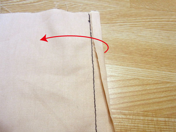縫い代の処理　折り伏せ縫い　縫い方