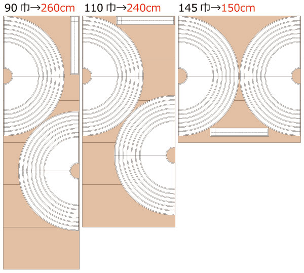 サーキュラースカートⅡ(全円形スカート360度) 必要生地m数