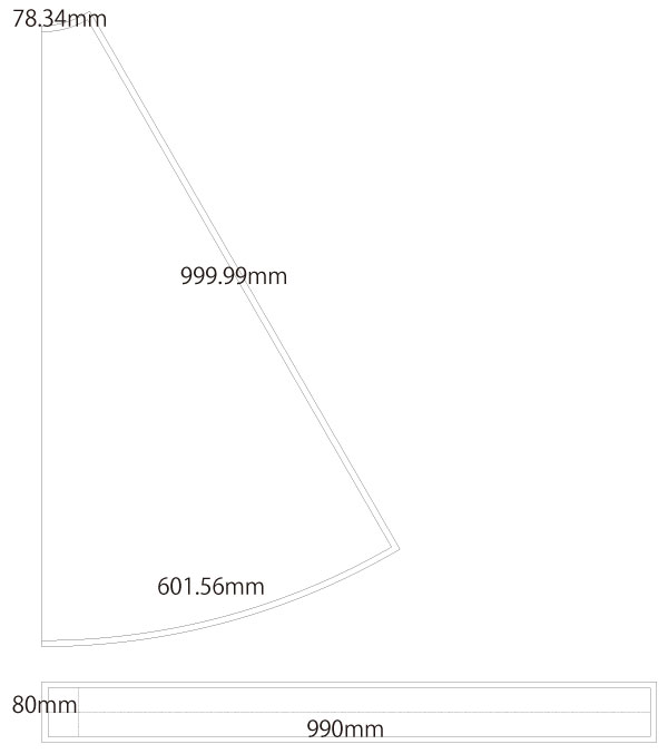 サーキュラースカートⅡ(全円形スカート360度) 製図 詳細サイズ