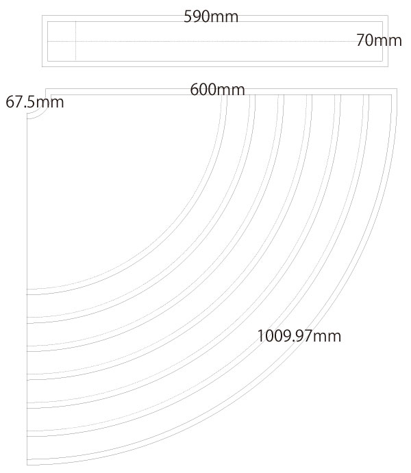 サーキュラースカートⅡ（全円形スカート７２０度）　製図　詳細サイズ