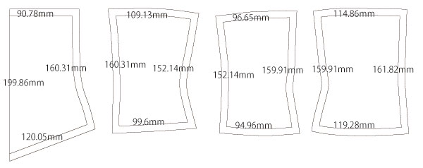 コルセット 簡易式 型紙 製図詳細サイズ