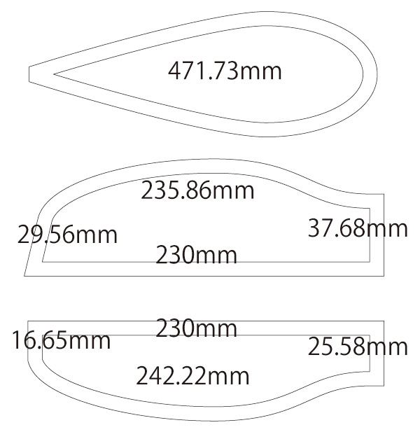 ギャリソン帽　舟形帽　型紙　製図詳細サイズ