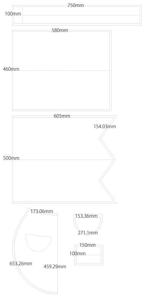 メイドエプロン フリルエプロン 無料型紙 製図 詳細サイズ