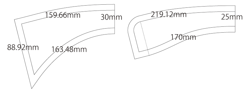 襟パーツ(レギュラーカラー) 無料型紙 製図 詳細サイズ