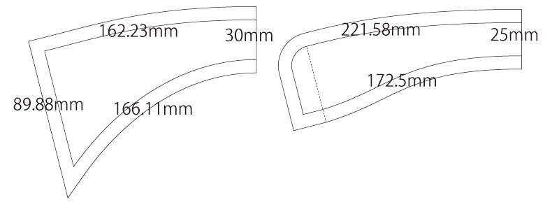 襟パーツ(レギュラーカラー) 無料型紙 製図 詳細サイズ