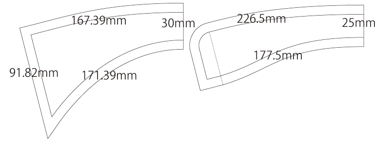 襟パーツ(レギュラーカラー) 無料型紙 製図 詳細サイズ