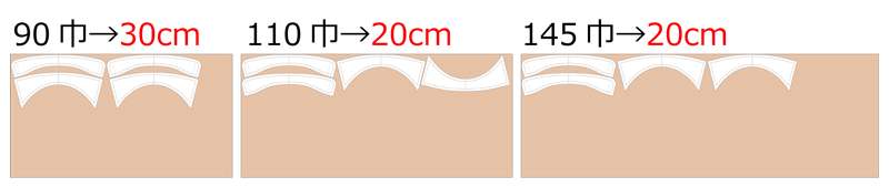 襟パーツ(レギュラーカラー) 無料型紙 必要生地m数