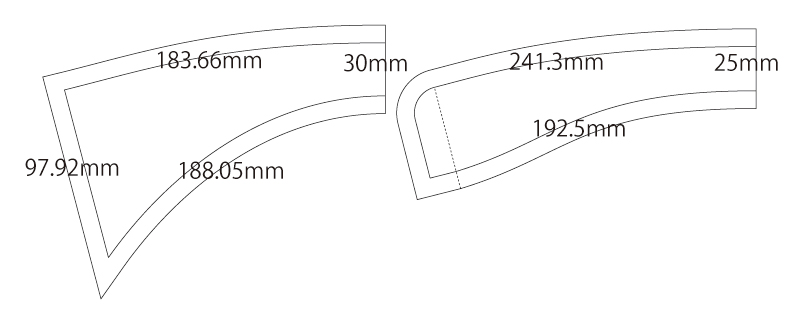 襟パーツ(レギュラーカラー) 無料型紙 製図 詳細サイズ