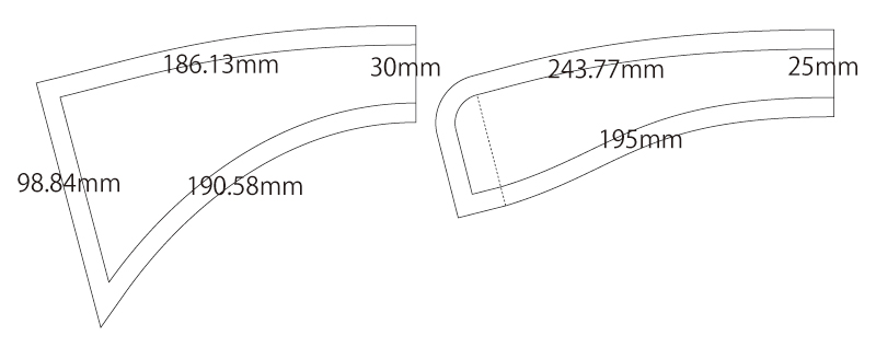 襟パーツ(レギュラーカラー) 無料型紙 製図 詳細サイズ