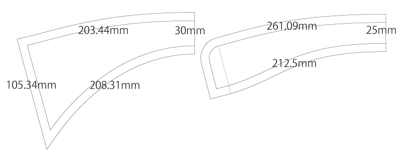 襟パーツ(レギュラーカラー) 無料型紙 製図 詳細サイズ