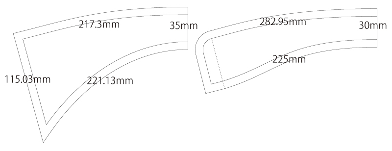 襟パーツ(レギュラーカラー) 無料型紙 製図 詳細サイズ