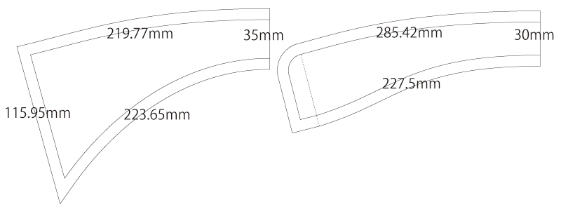 襟パーツ(レギュラーカラー) 無料型紙 製図 詳細サイズ
