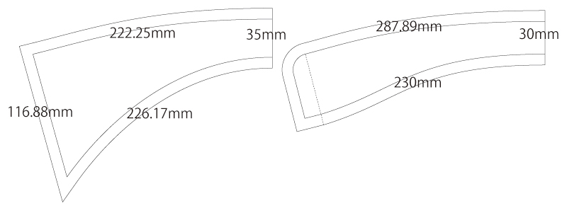 襟パーツ(レギュラーカラー) 無料型紙 製図 詳細サイズ