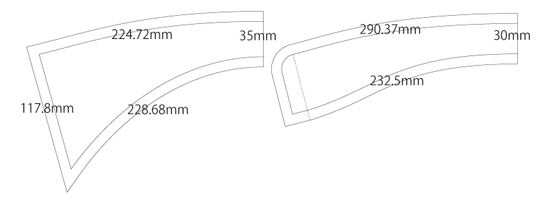 襟パーツ(レギュラーカラー) 無料型紙 製図 詳細サイズ