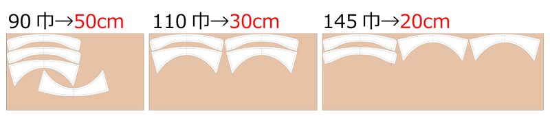 襟パーツ(レギュラーカラー) 無料型紙 必要生地m数