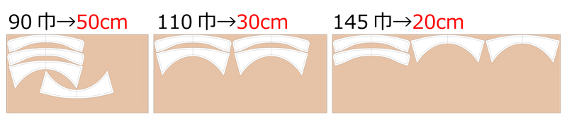襟パーツ(レギュラーカラー) 無料型紙 必要生地m数