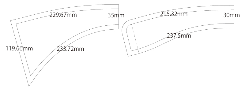 襟パーツ(レギュラーカラー) 無料型紙 製図 詳細サイズ