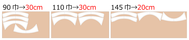 襟パーツ(レギュラーカラー) 無料型紙 必要生地m数