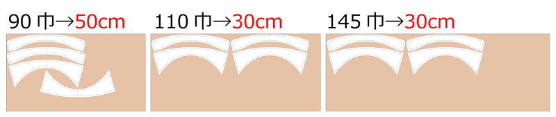 襟パーツ(レギュラーカラー) 無料型紙 必要生地m数