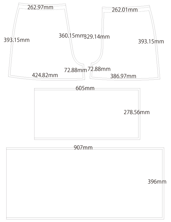 ティアードパンツ 簡単ゴムパンツ 無料型紙 製図 詳細サイズ