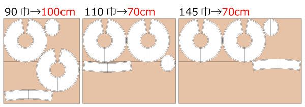 つば広帽 UV対策 型紙 必要生地m数