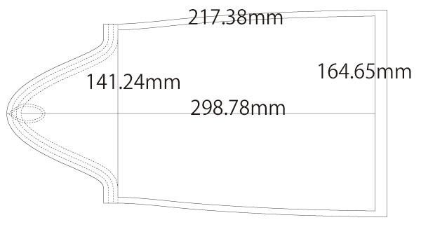 ウエディンググローブ　製図　詳細サイズ