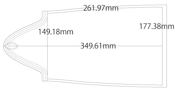 ウエディンググローブ 製図 詳細サイズ